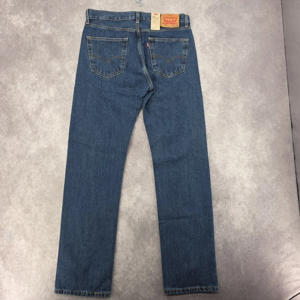 Levi's 505 Regular Fit Men's Jeans 34x34 Dark Stonewash Blue Straight Leg NWT